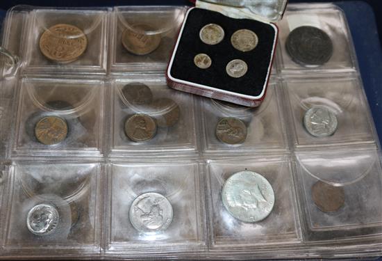 A Maundy money cased set & coin album of mixed coins